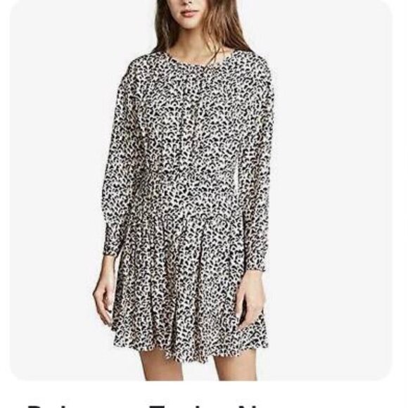 Andrea Gayle Leopard Cheetah Animal Knee Length Dress Black Medium Large 10 - Picture 1 of 10